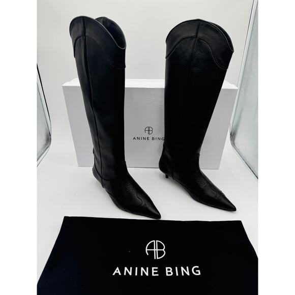 Anine Bing Tall Rae Leather Boots size 37 - Picture 2 of 11